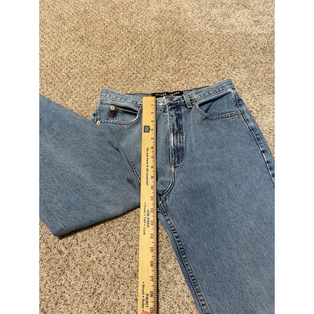 Vintage Guess Jeans Mens 32 Blue Classic Fit Straight Leg Back Logo Y2K 28x29 - Picture 9 of 11
